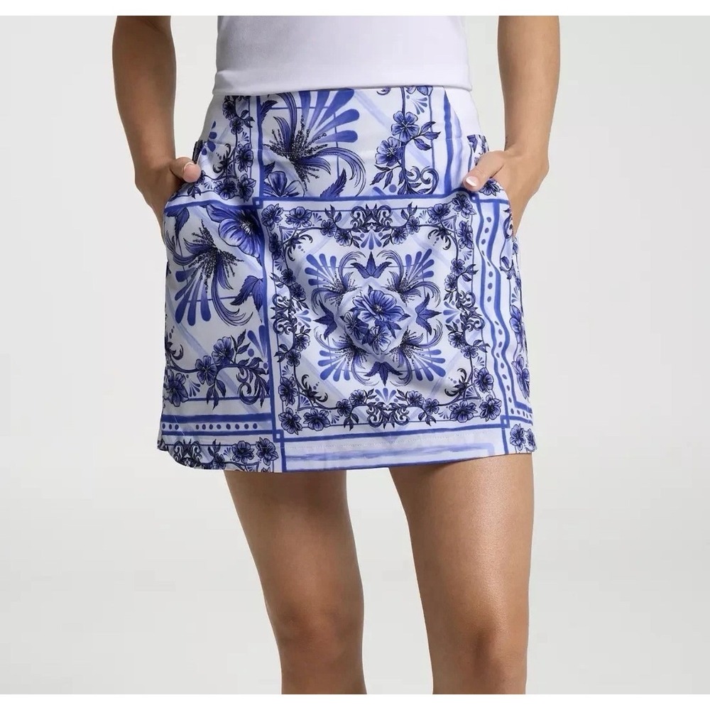 WALTER HAGEN 16 " Skort Size XL Porcelain Floral Lined Tennis Golf NWT